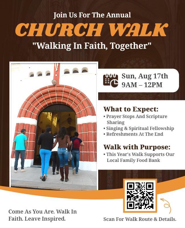 Annual Church Walk Community Event Flyer Template