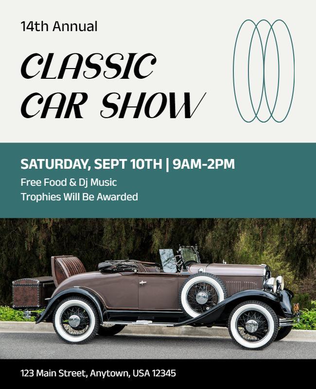 Vintage Classic Car Show Event Flyer Template