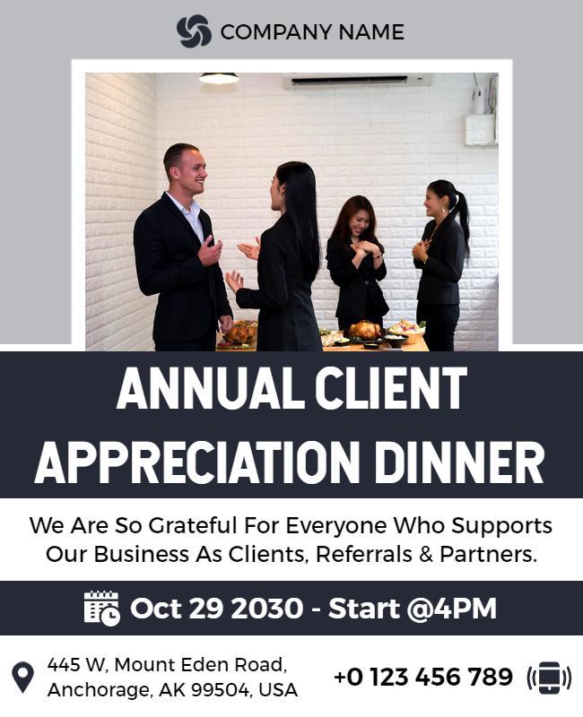 Annual Client Appreciation Dinner Event Flyer Template