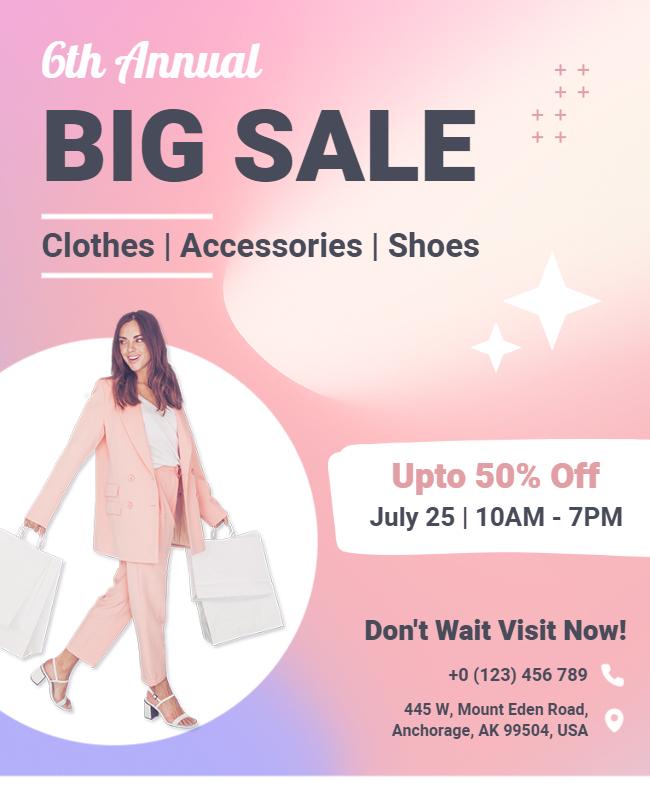 Annual Clothing and Accessories Sale Flyer Template