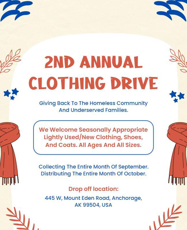 Annual Clothing Drive Charity Event Flyer Template