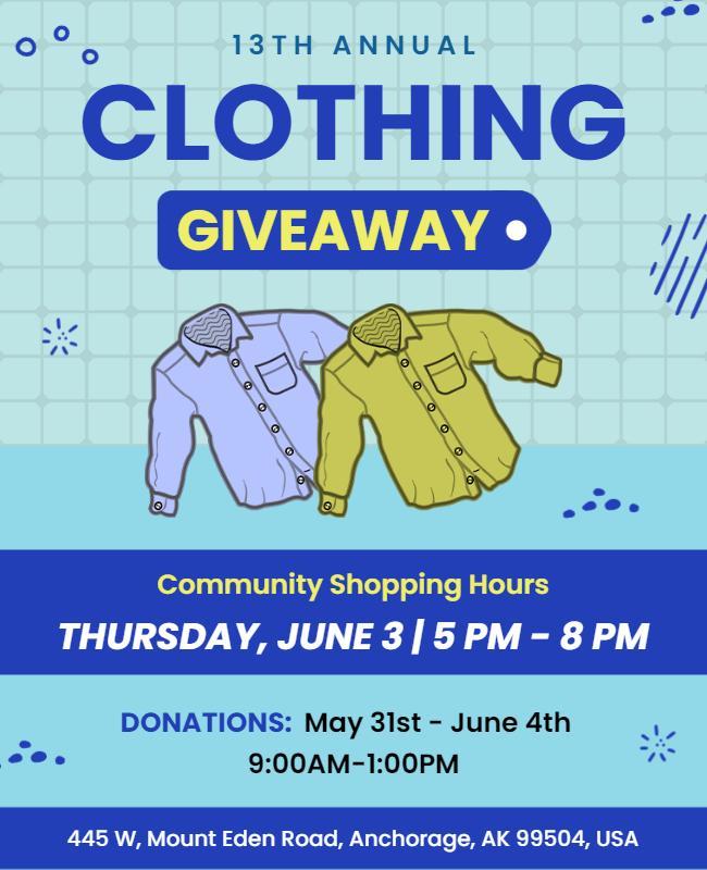 Annual Clothing Giveaway Event Flyer Template