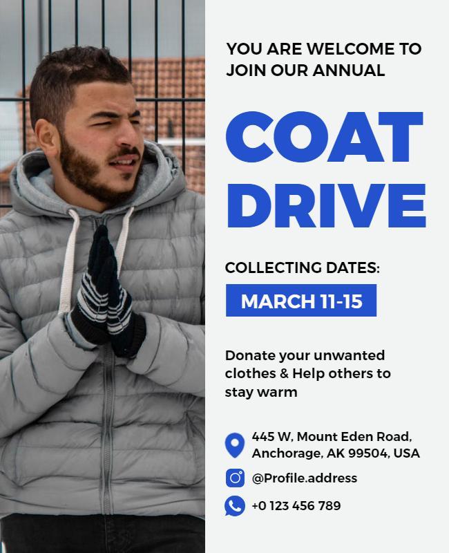 Annual Coat Drive Charity Donation Flyer Template