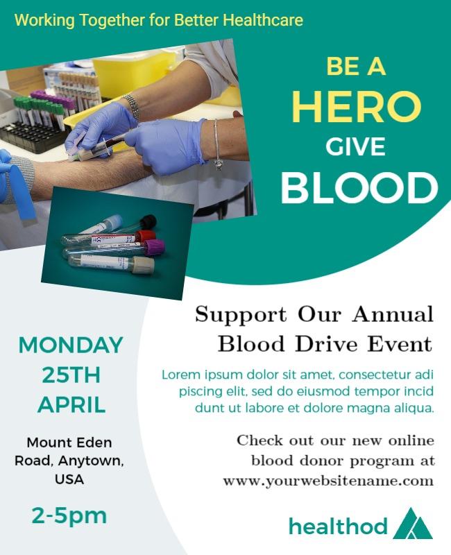 Annual Community Blood Drive Event Flyer Template