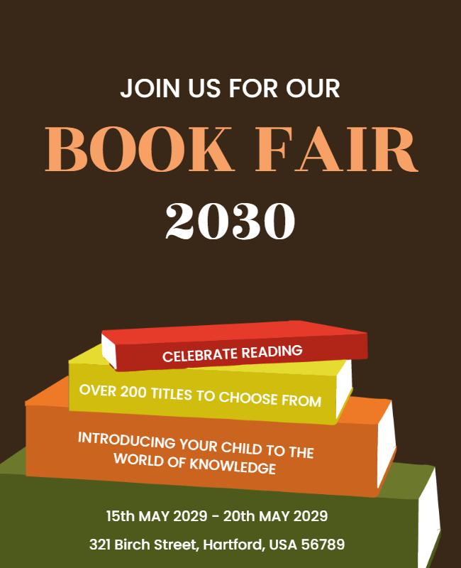 Annual Community Book Fair Event Flyer Template