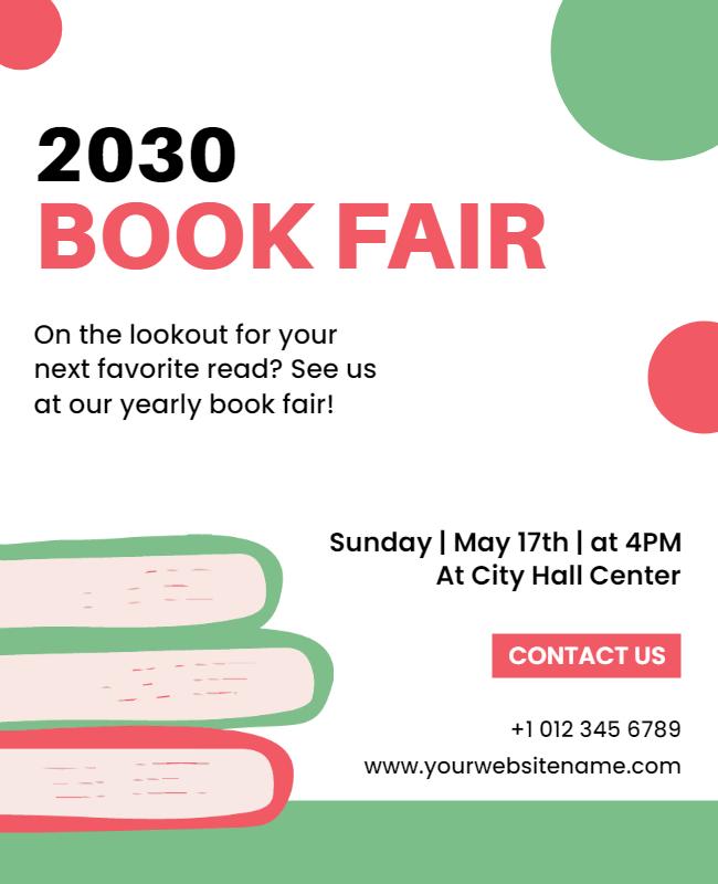 Colorful Playful Book Fair Event Flyer Template