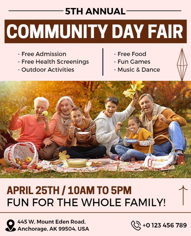 Annual Community Day Fair Event Flyer Template