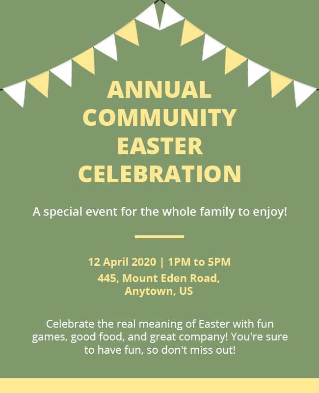 Annual Community Easter Celebration Flyer Template