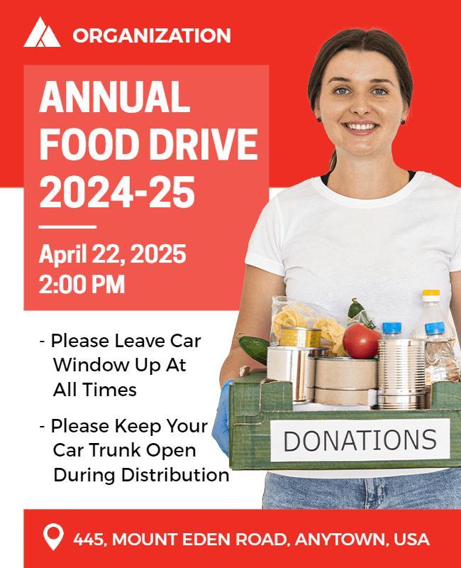 Annual Community Food Drive Event Flyer Template