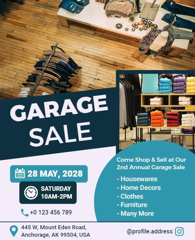 Annual Community Garage Sale Event Flyer Template