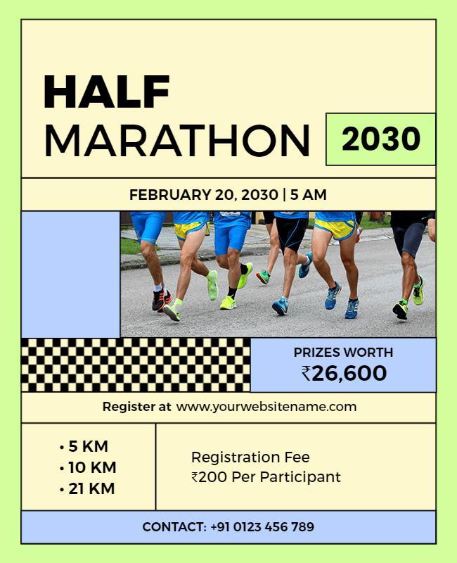 Annual Community Half Marathon Event Flyer Template