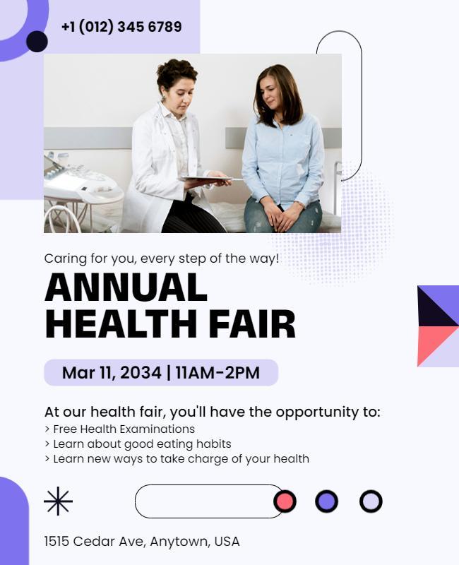 Annual Community Health Fair Flyer Template