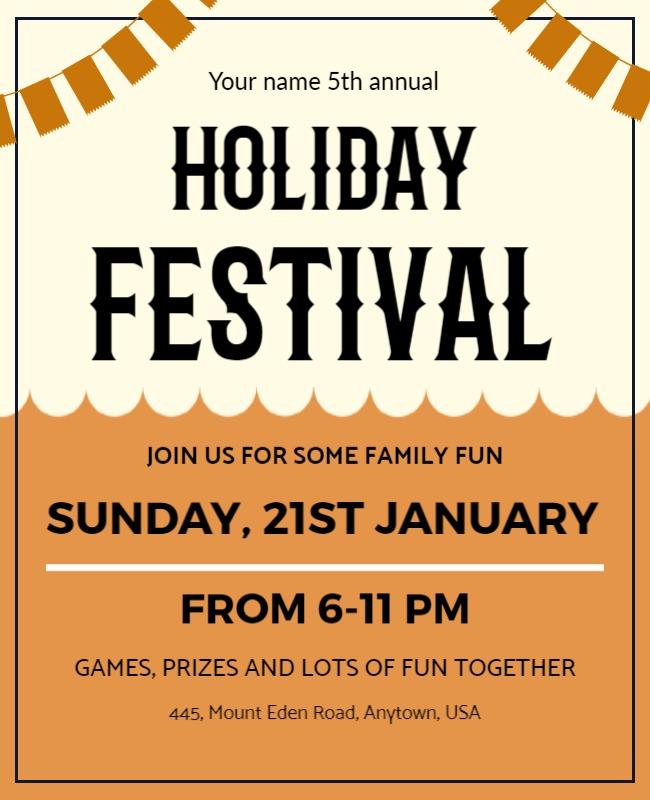 Annual Community Holiday Festival Event Flyer Template