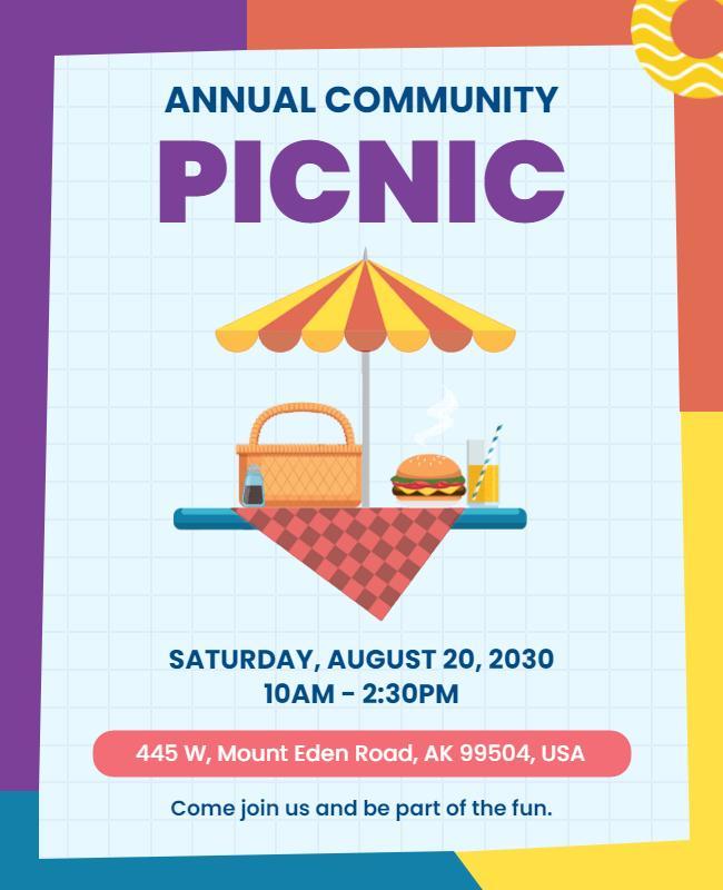 Annual Community Picnic Event Flyer Template