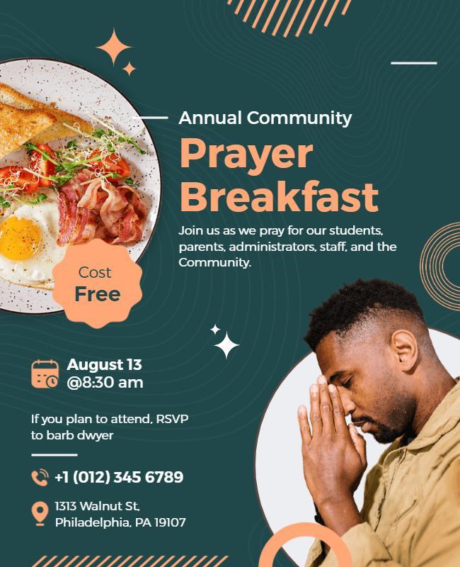 Annual Community Prayer Breakfast Event Flyer Template