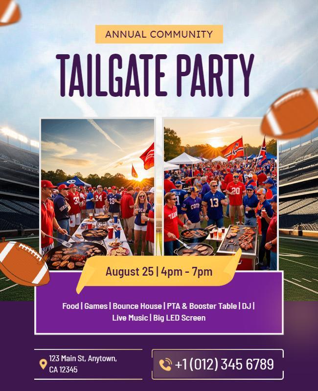 Annual Community Tailgate Party Flyer Template