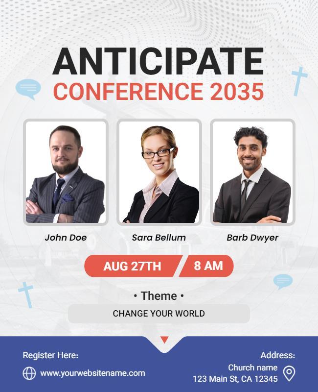 Annual Conference Event Flyer with Speaker Highlights Template