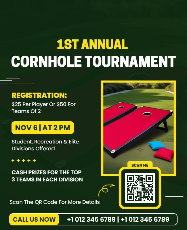 Annual Cornhole Tournament Event Flyer Template