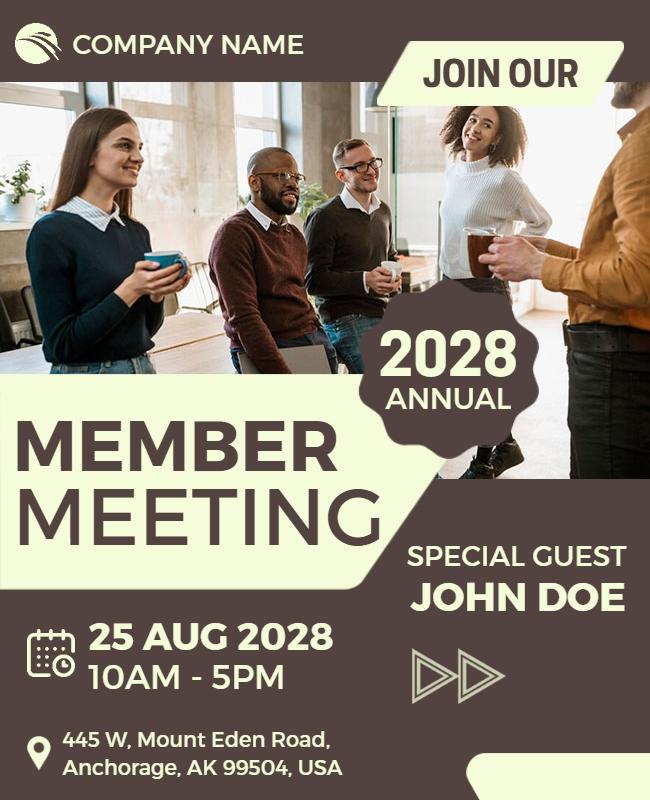 Annual Corporate Member Meeting Flyer Template