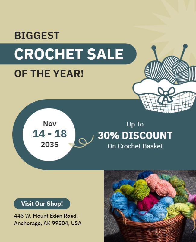 Annual Crochet Sale Event Flyer Template