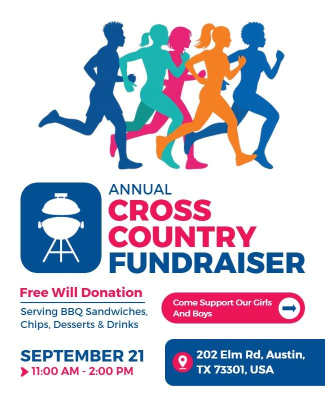 Annual Cross Country Fundraiser Event Flyer Template