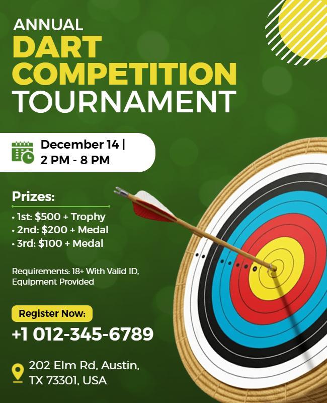 Annual Dart Competition Event Flyer Template