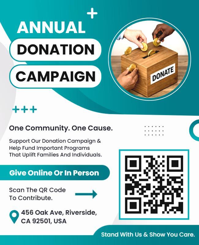 Annual Donation Campaign Fundraising Flyer Template