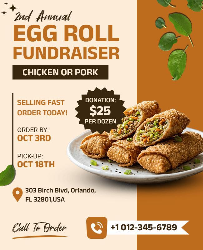 Annual Egg Roll Fundraiser Event Flyer Template