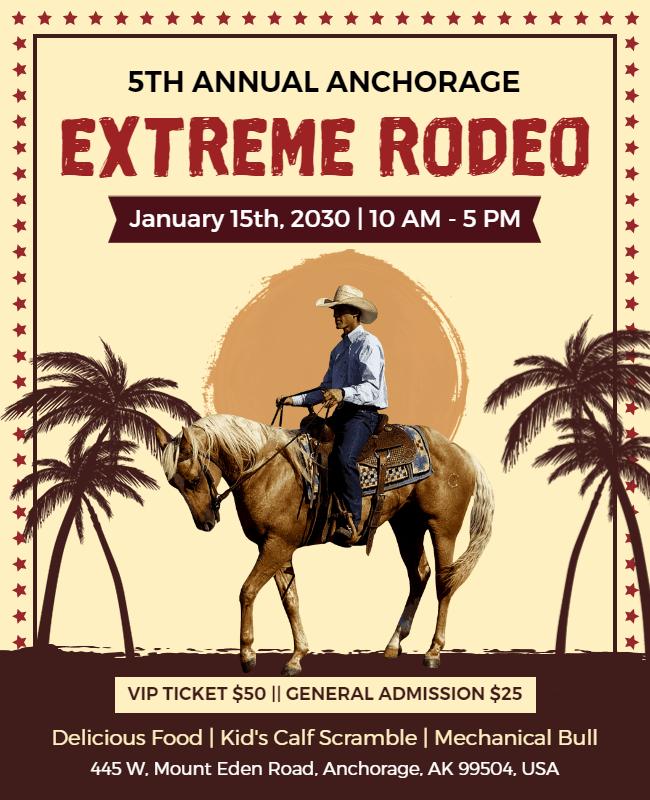 Annual Extreme Rodeo Event Flyer Template