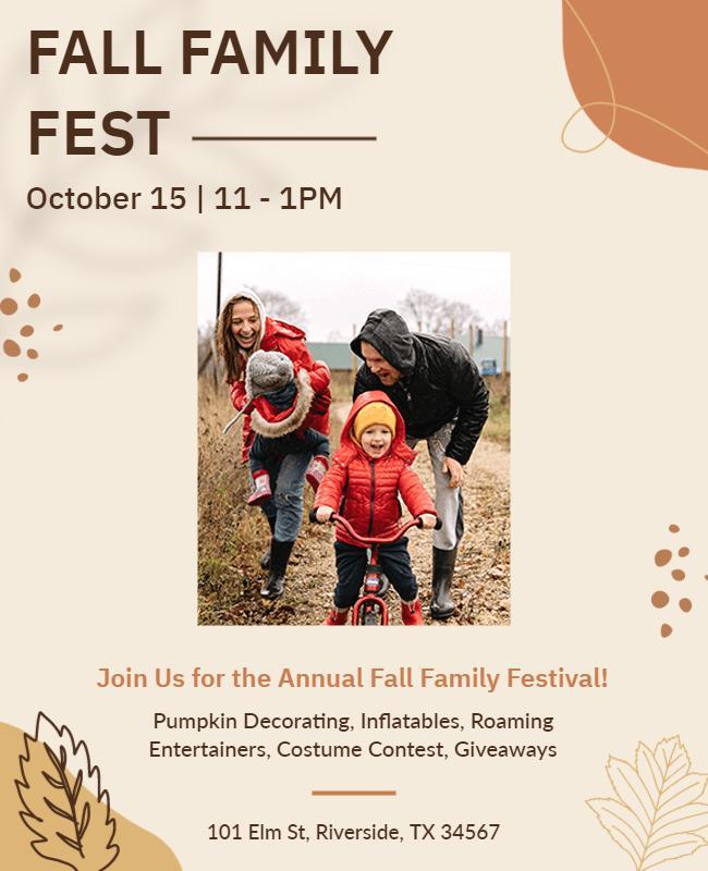 Annual Fall Family Festival Celebration Flyer Template