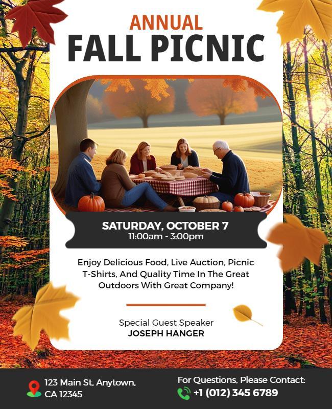 Annual Fall Picnic Event Flyer Template