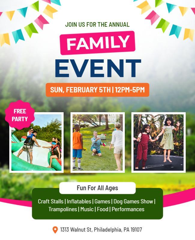 Annual Family Fun Day Event Flyer Template