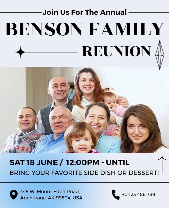 Bright Modern Family Reunion Gathering Flyer Template