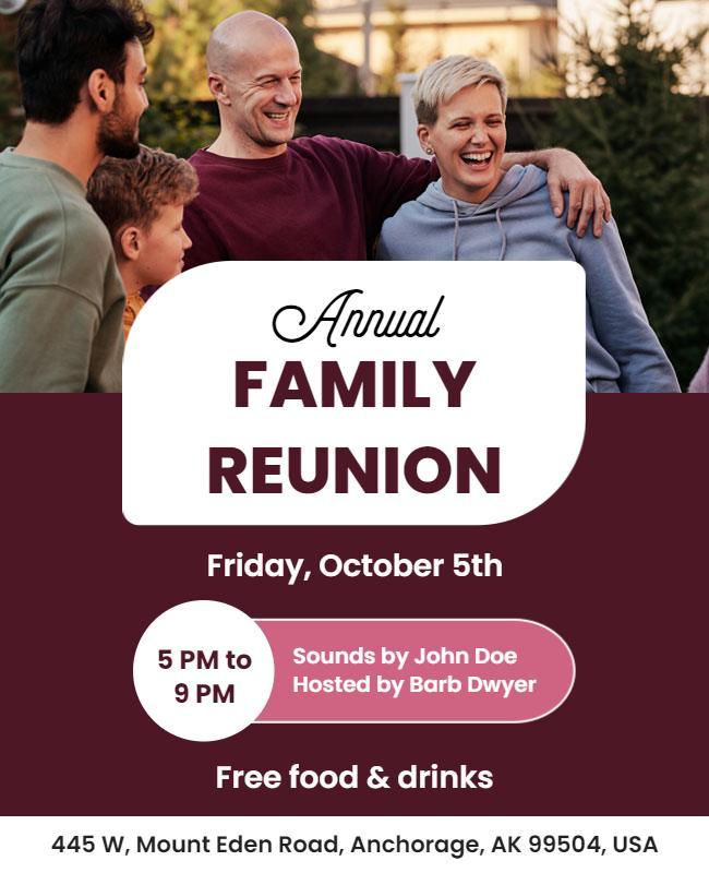 Annual Family Reunion Gathering Flyer Template