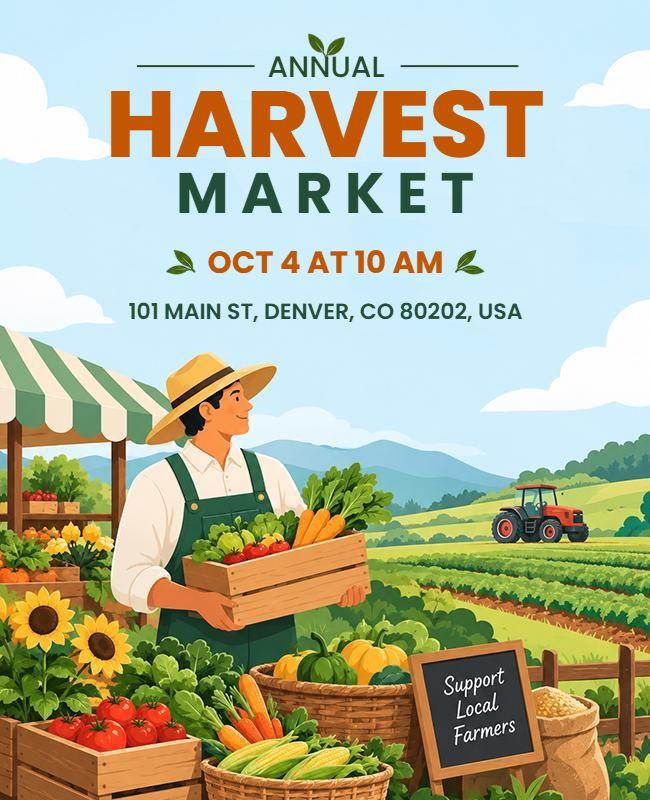 Annual Farmers Harvest Market Poster Template