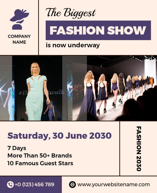 Chic Fashion Show Event Promotion Template Flyer Template