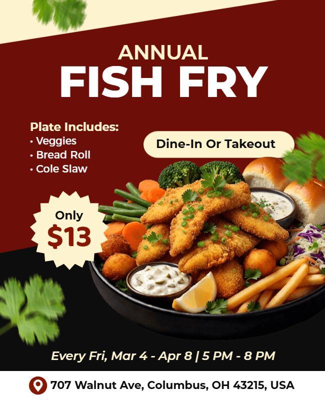 Annual Fish Fry Event Poster Template