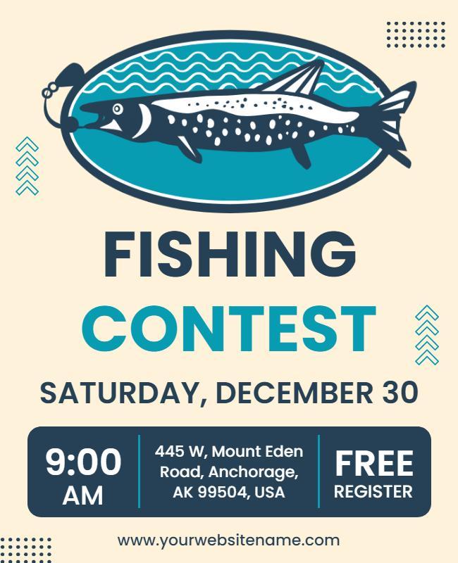 Aquatic Adventure Fishing Contest Event Flyer Template