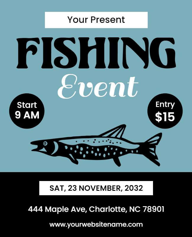 Annual Fishing Event Announcement Flyer Template