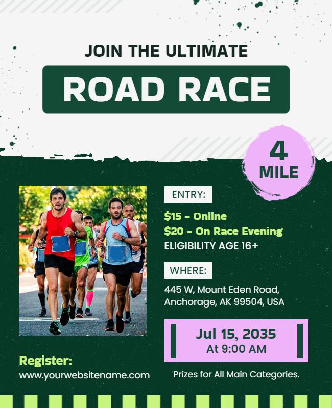 Annual Four Mile Road Race Flyer Template