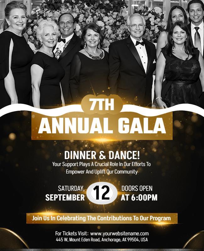 Annual Gala Dinner and Dance Event Flyer Template