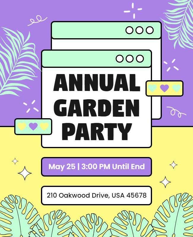 Annual Garden Party Celebration Flyer Template