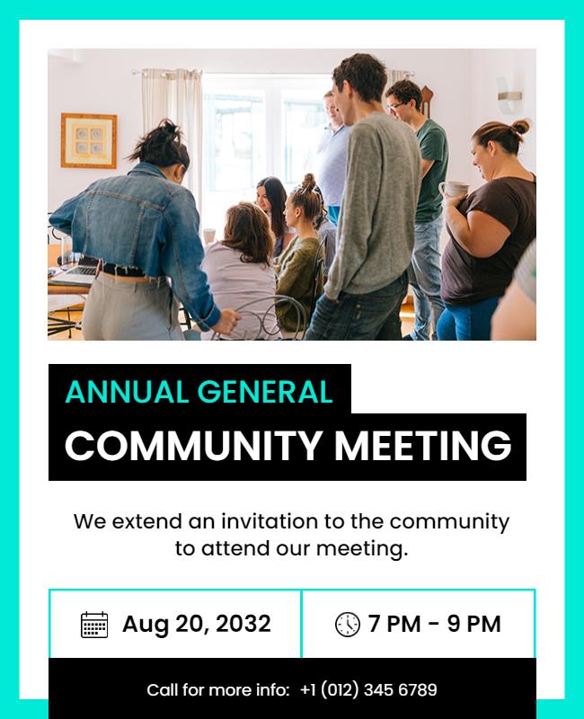 Annual General Community Meeting Invitation Flyer Template