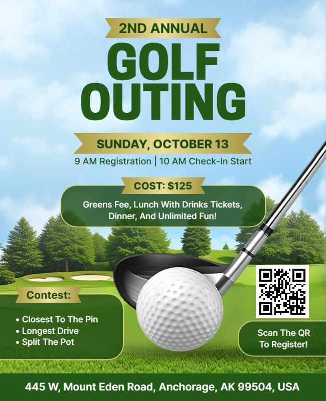 Annual Golf Outing Event Flyer Template