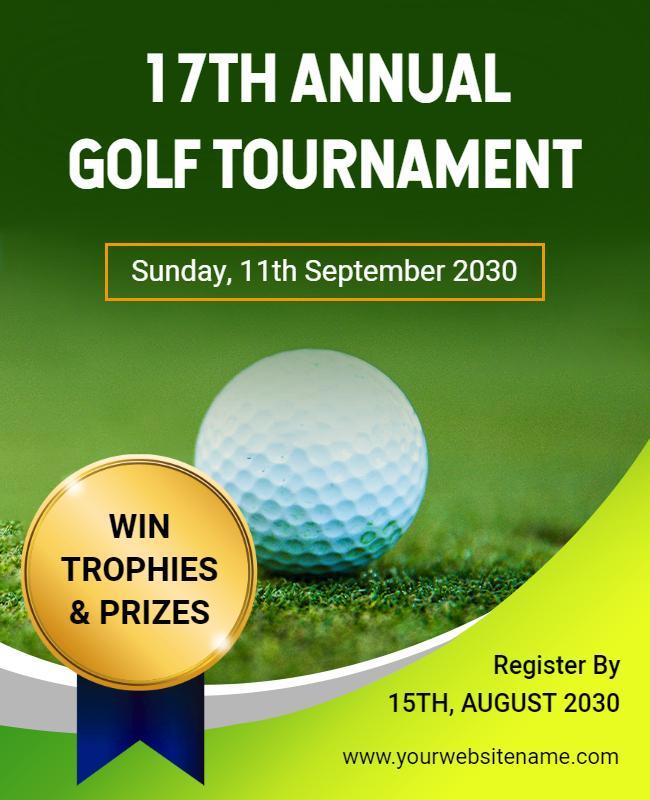 Vibrant Green Annual Golf Tournament Flyer Template