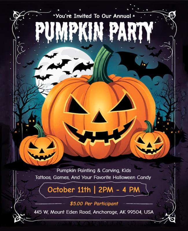 Annual Halloween Pumpkin Party Flyer Template