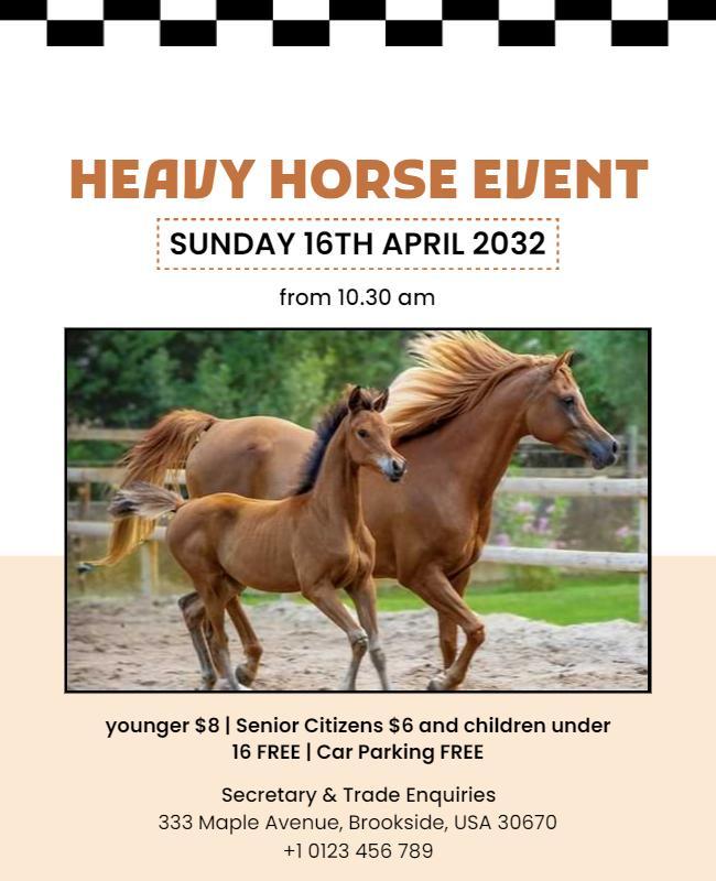 Annual Heavy Horse Event Flyer Template