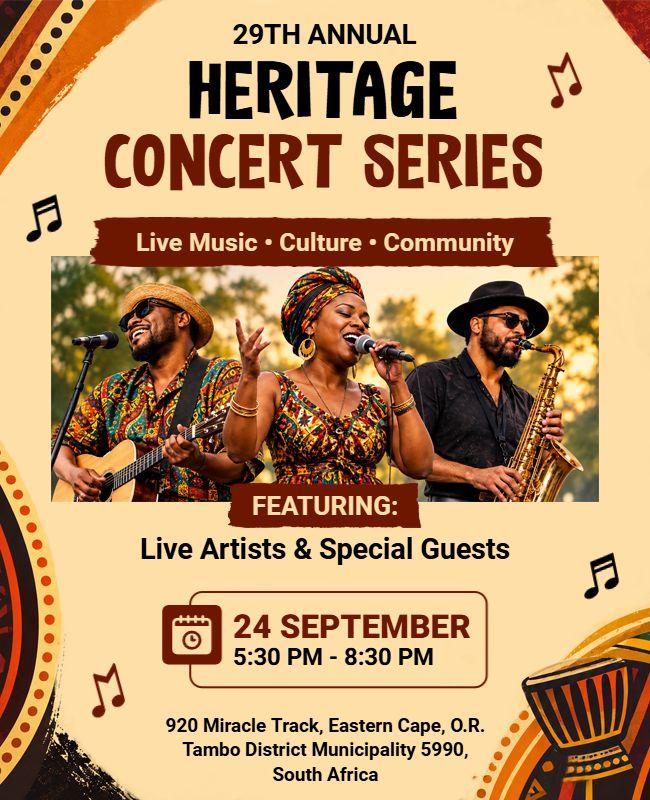 Annual Heritage Concert Advertising Flyer Template
