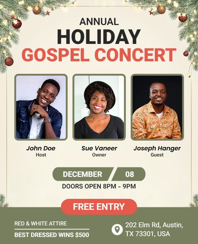 Annual Holiday Gospel Concert Flyer Template