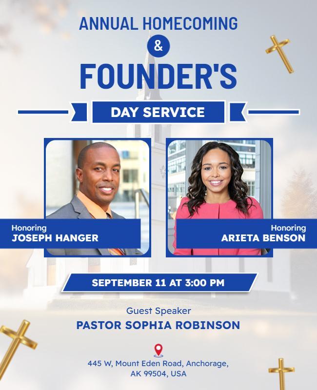 Annual Homecoming Founders Day Service Flyer Template